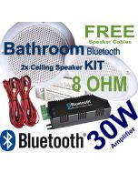 2X Ceiling Speakers Bathroom BLUETOOTH Wireless Streaming Amplifier FREE Cables