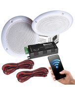 2x Ceiling Speakers With Bathroom Bluetooth Wireless Streaming Amplifier and Cables b426bl B3
