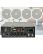 Bluetooth 4x Ceiling Speaker Kit System +Amplifier Restaurant Cafe Bar Home