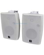 Pair White 60w Active Wall Mount Speakers Bluetooth, Auxiliary Input 