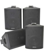 4x 4” 2 Way Stereo Speakers *70W 8Ohm* Black Wall Mounted Background Music Hi-Fi