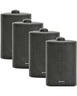 4x Adastra 3.5in Outdoor Install Black IP54 Weatherproof Speakers