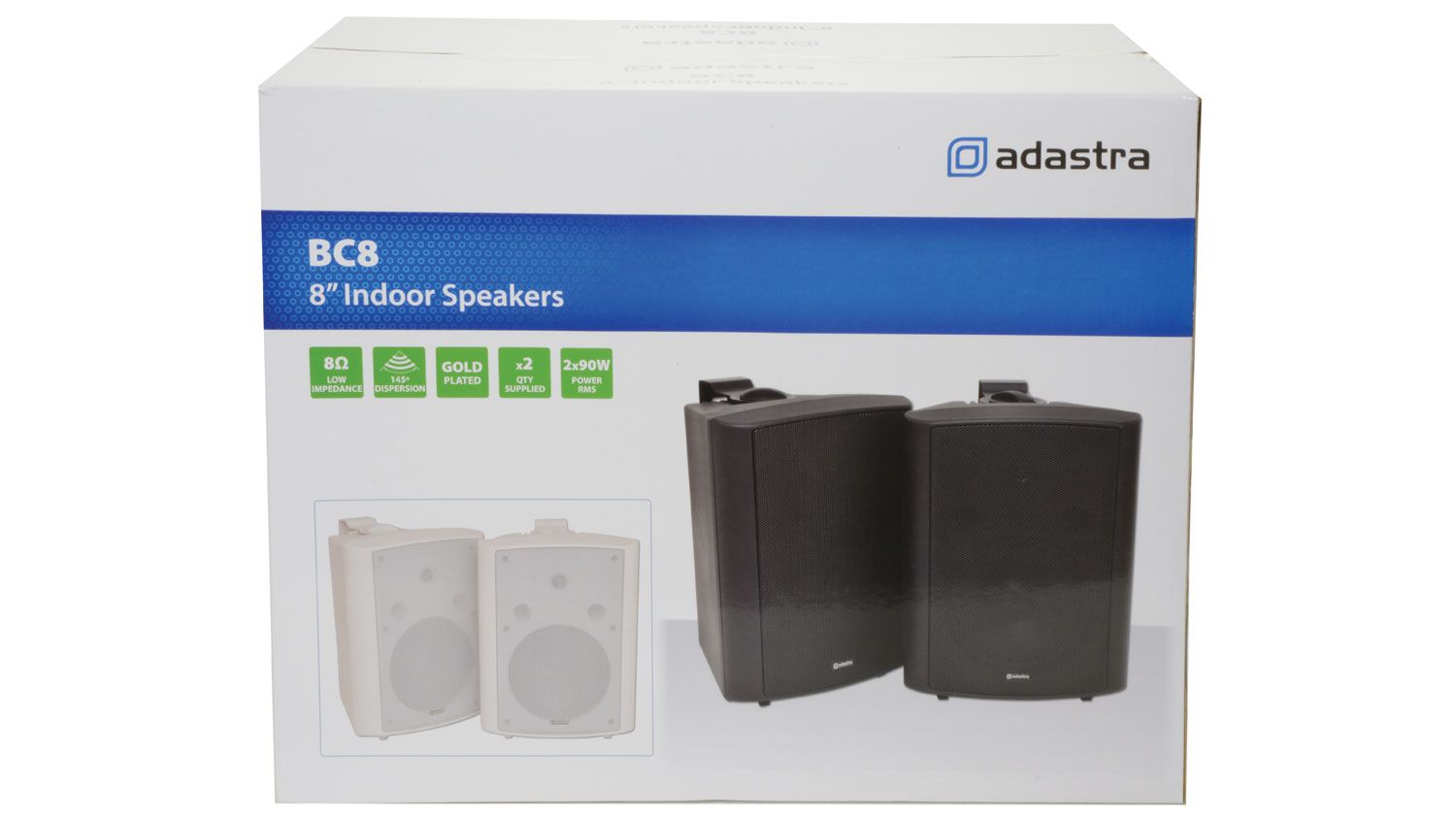 Adastra Bc8-w Bc8w 8inch Stereo Speakers White Pair Pair