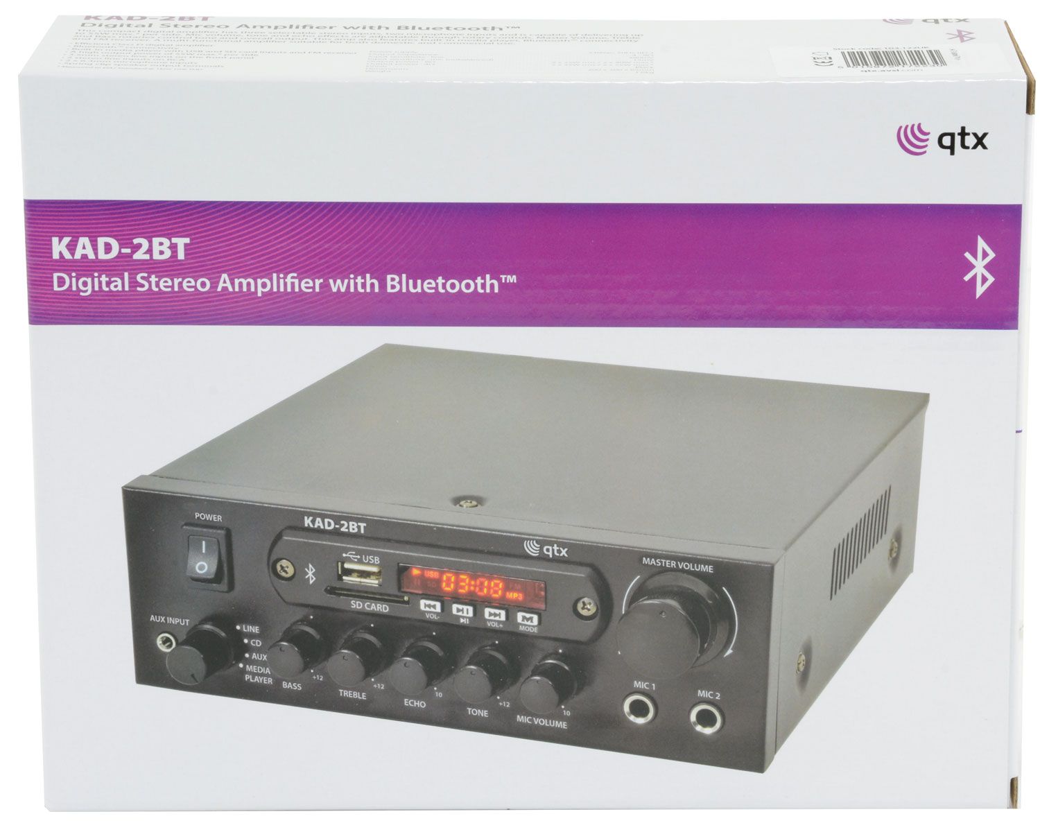 Qtx Kad-2bt Digital Stereo Amplifier With Bluetooth