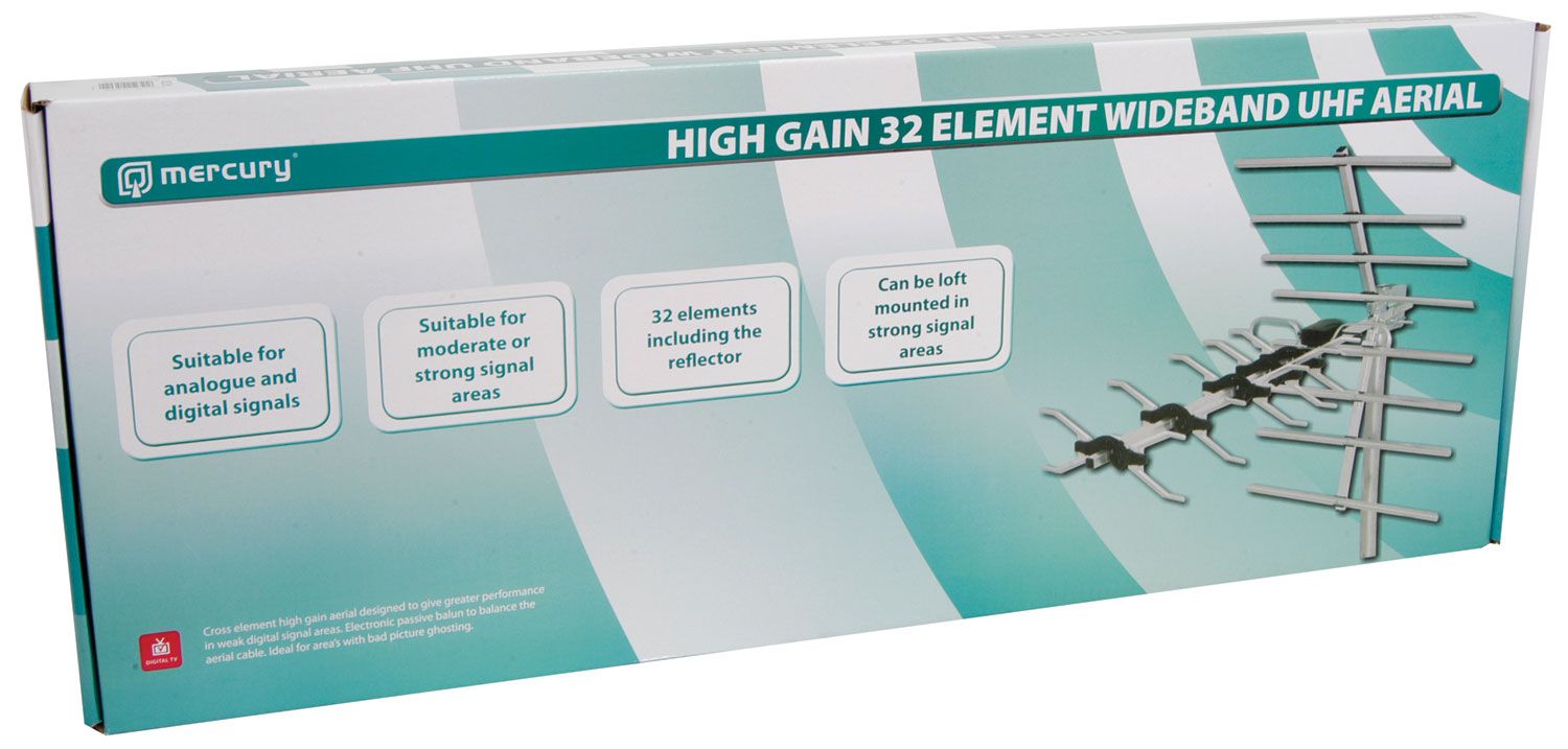 Mercury Uhf-d32ss High Gain Uhf 32 Element Wideband Aerial