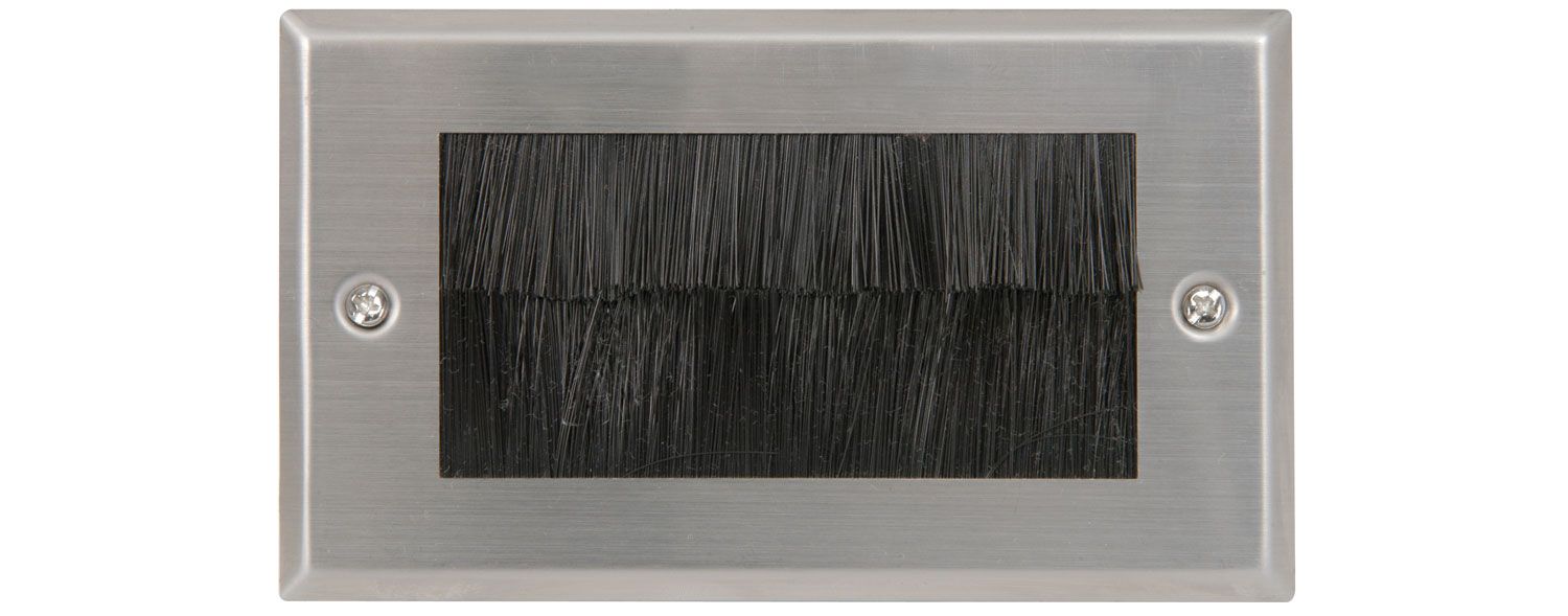 Avlink Brush Wallplate 2g Steel Bulk