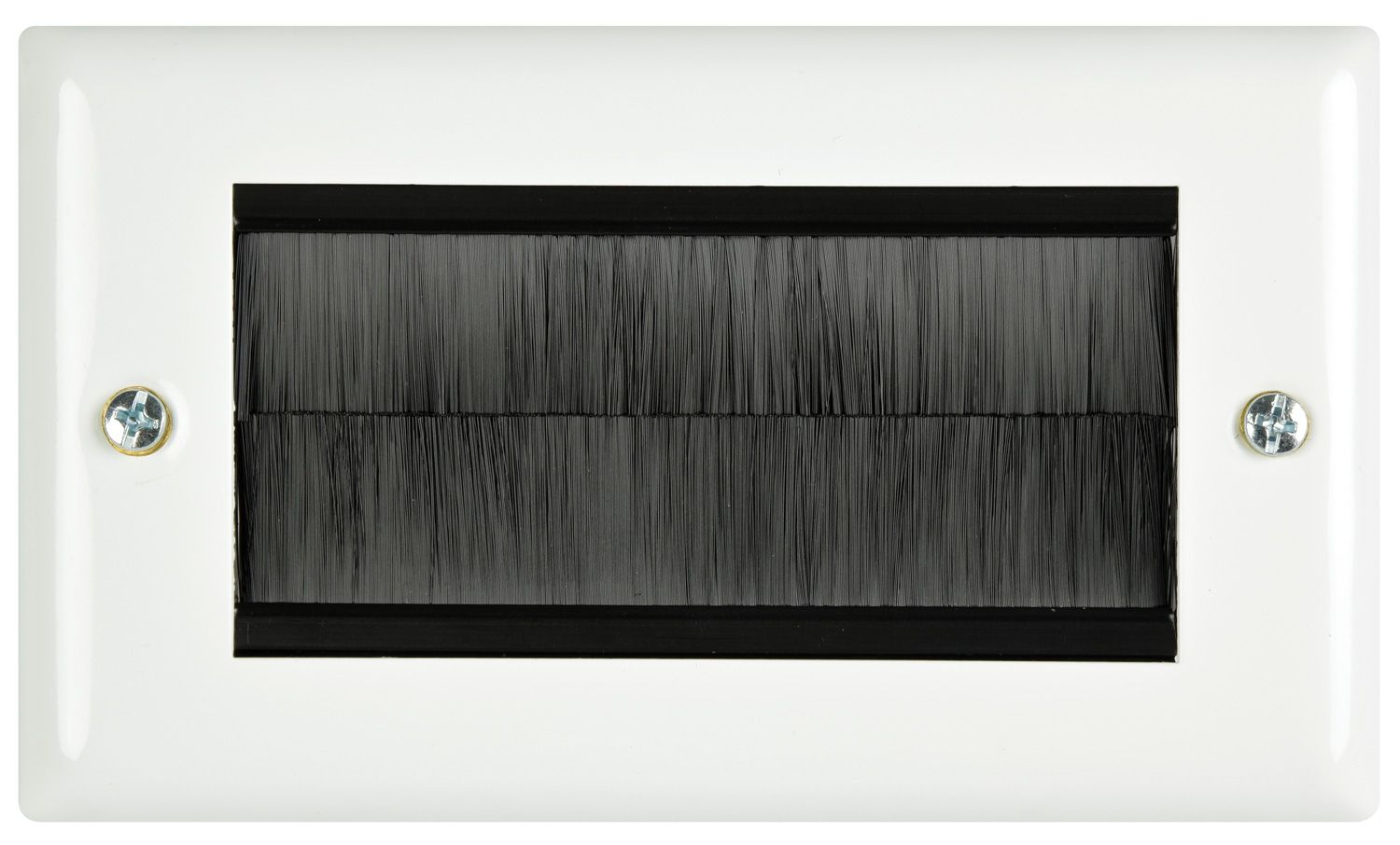 Avlink Brush Wallplate 2g White Steel