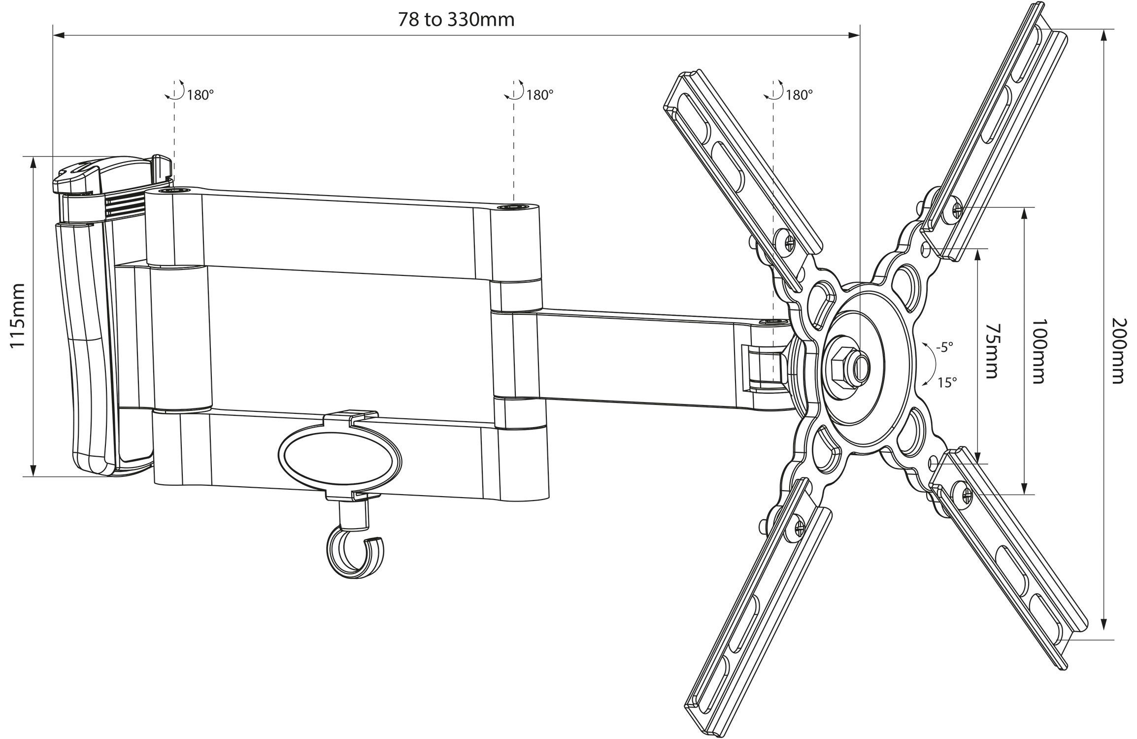Full Motion Tilt Swivel Lcd Led Tv Wall Mount Bracket 13" To 40"