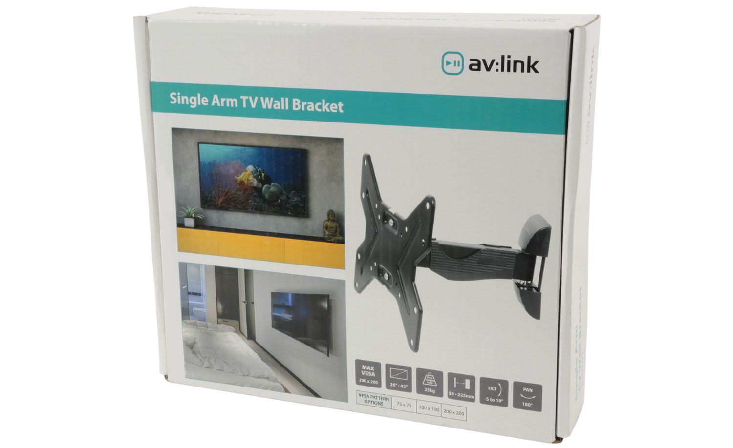 Avlink Ins201 Full Motion Single Arm Tv Wall Bracket