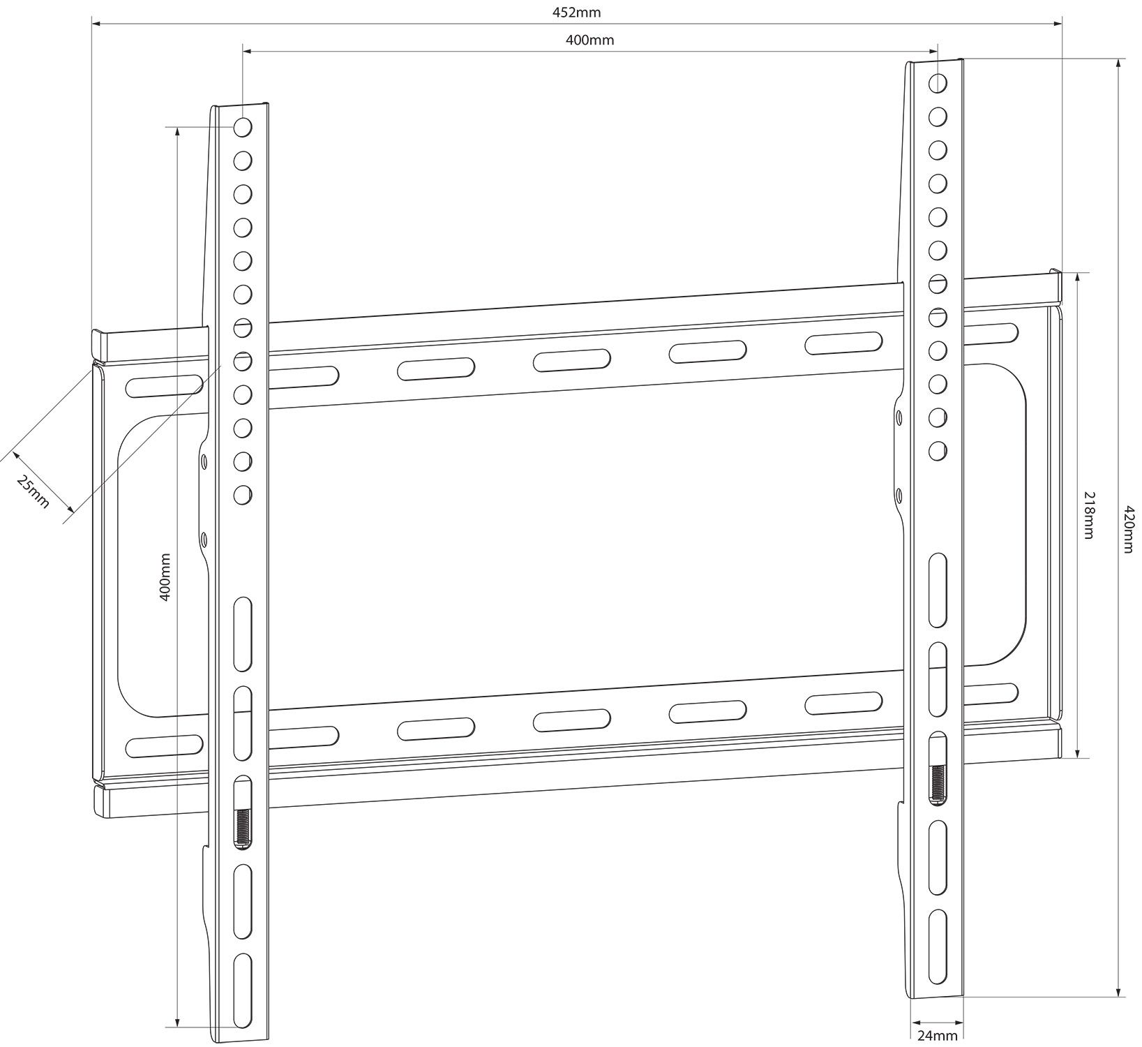 Avlink Sf401 Standard Tv/monitor Fixed Wall Bracket Vesa 400x400 26" - 55"