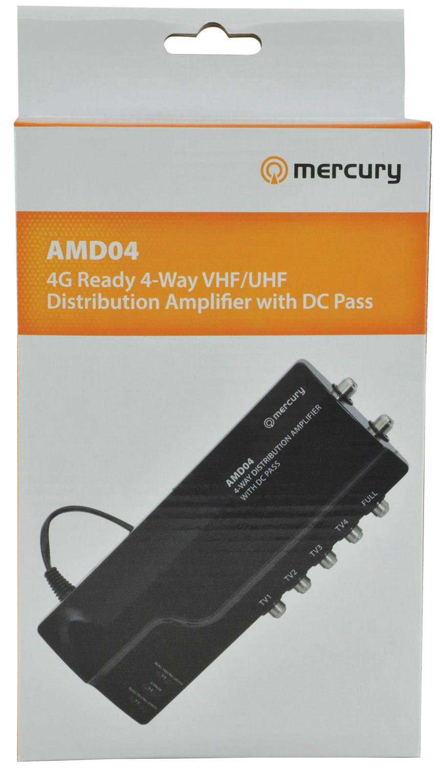 Mercury Amd04 4 Way Vhf/uhf Distribution Amplifier