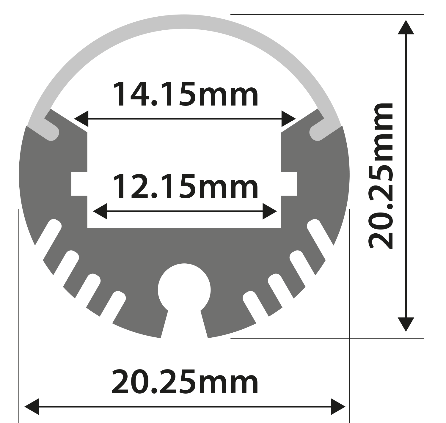 Lyyt Al1-r2020 Aluminium Led Tape Profile Tube Batten 1m