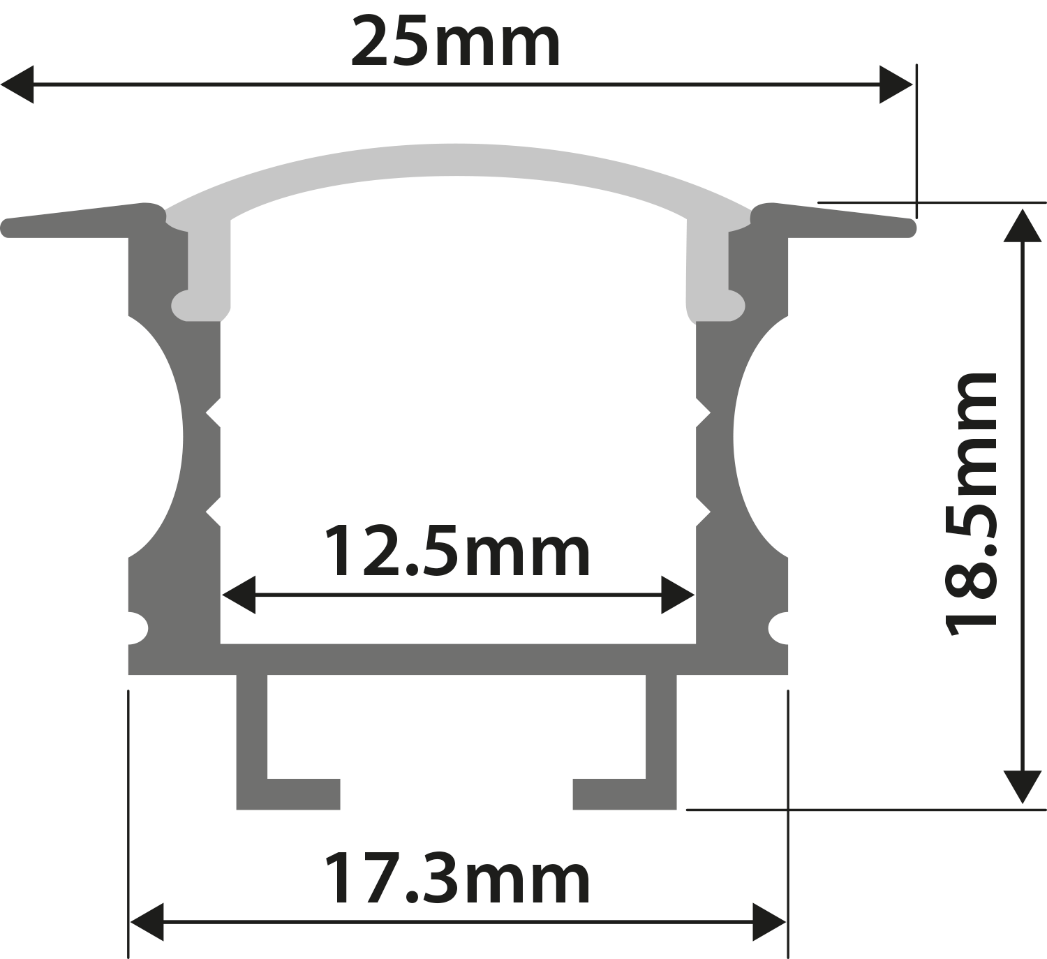 Lyyt Al2-f2520 Aluminium Led Tape Profile T Insert 2m