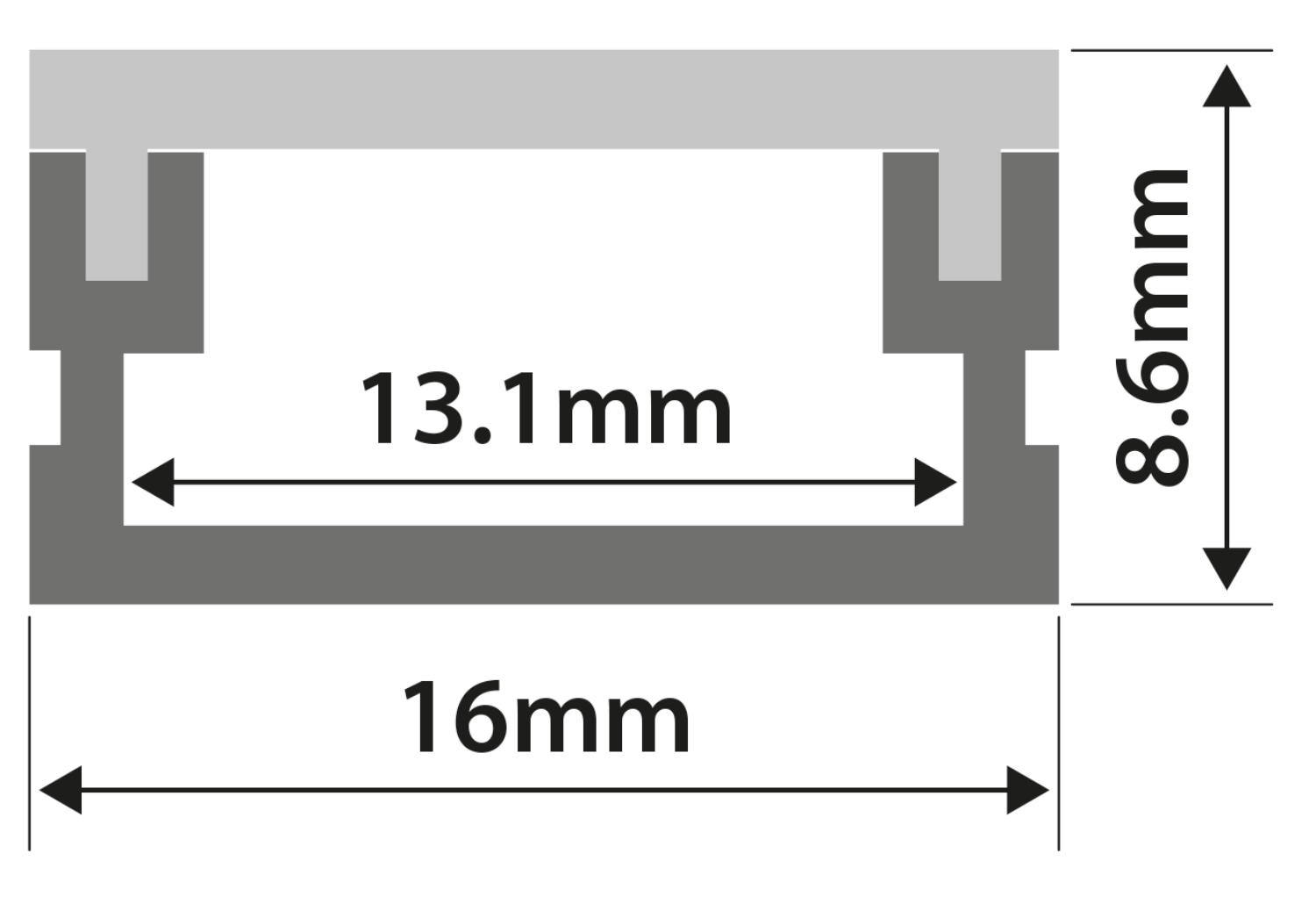 Lyyt Al2-ws1610 Aluminium Led Tape Profile Waterproof Short 2m
