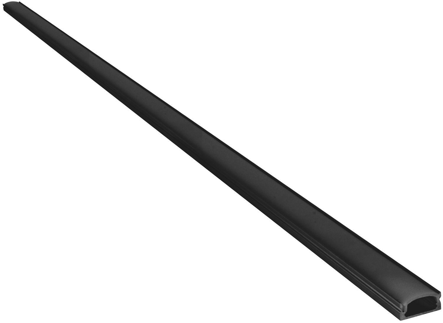 1m Aluminium LED Tape light Profile Short Crown Black