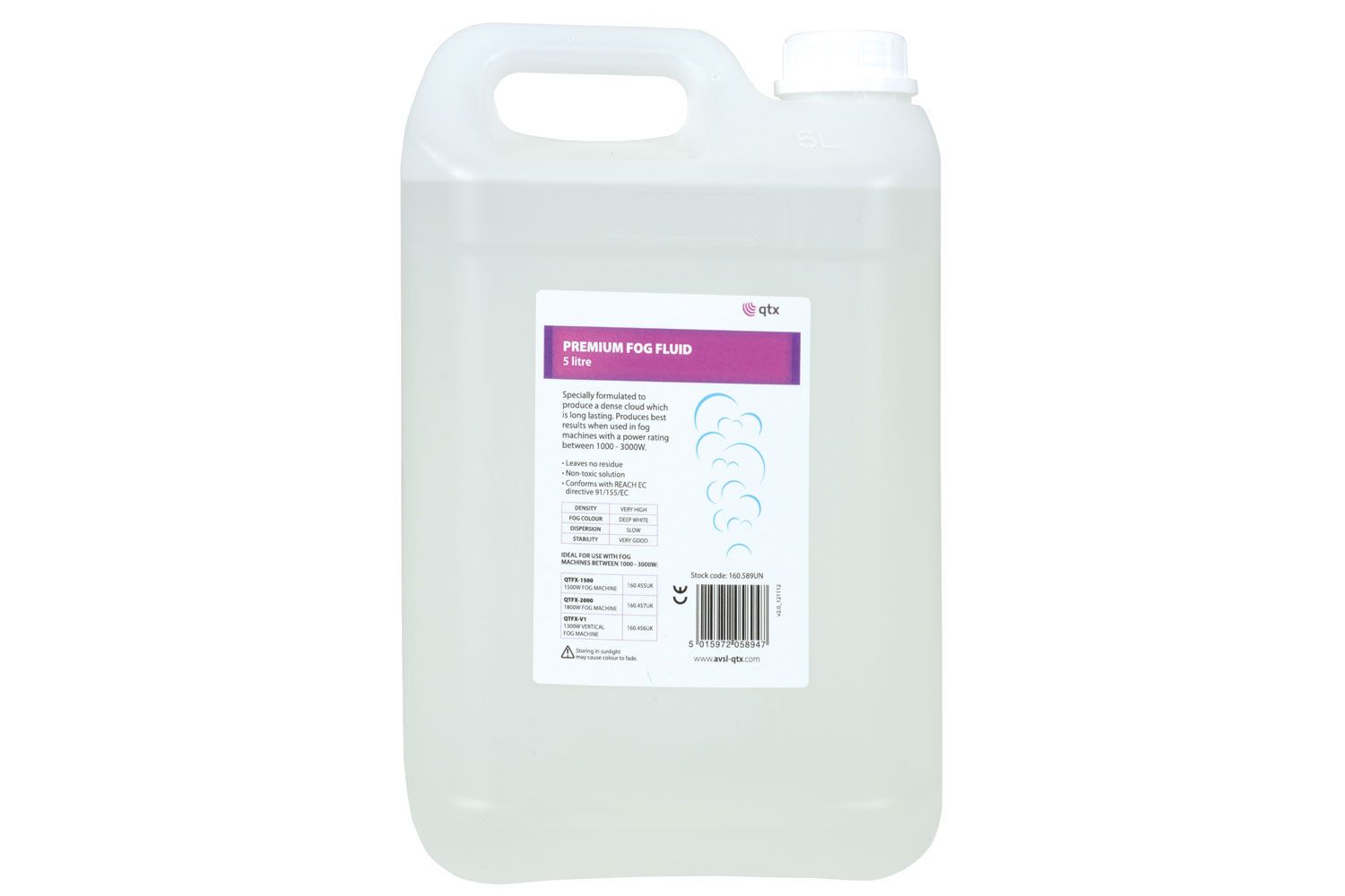 Qtx Premium Fog Fluid Clear 5l