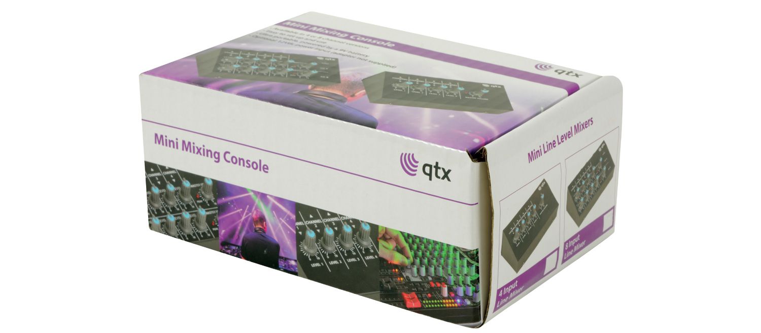 Qtx Lm41 4 Mono Channel Line Level & Instrument Mixer