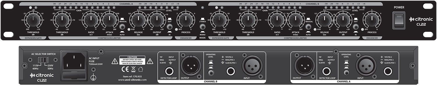 Citronic Cl22 Stereo Compressor/limiter/gate