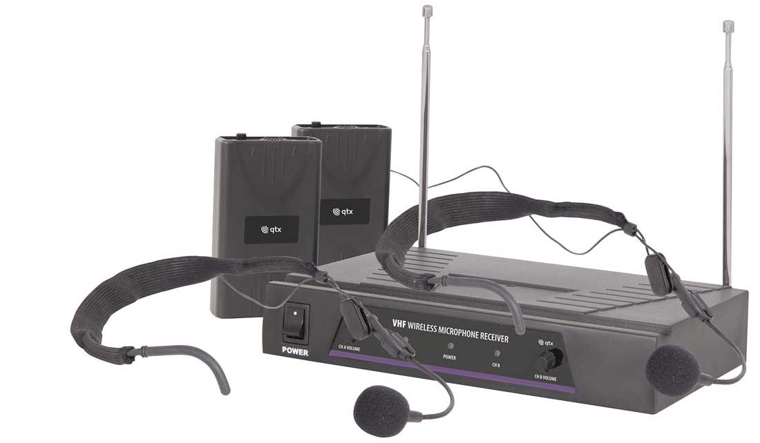 Dual Wirless Radio Microphone Package Headworn