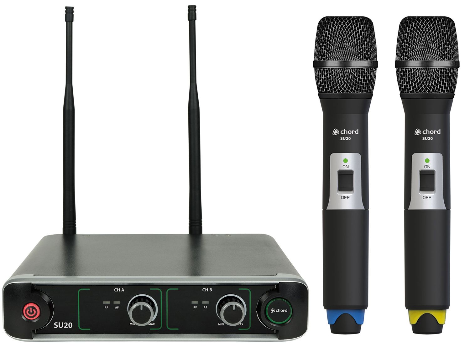 Chord Su20-h-by Su20 Dual Uhf Handheld Microphone Set Blue + Yellow