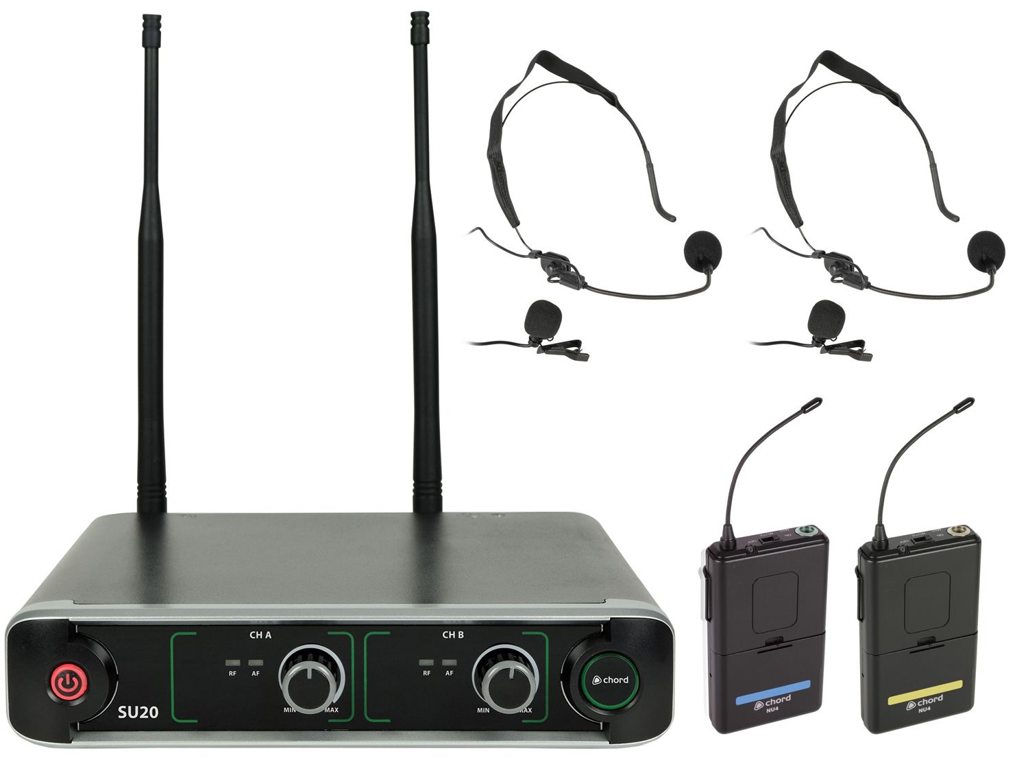 Chord Su20-b-by Dual Beltpack Wireless Microphone Set 