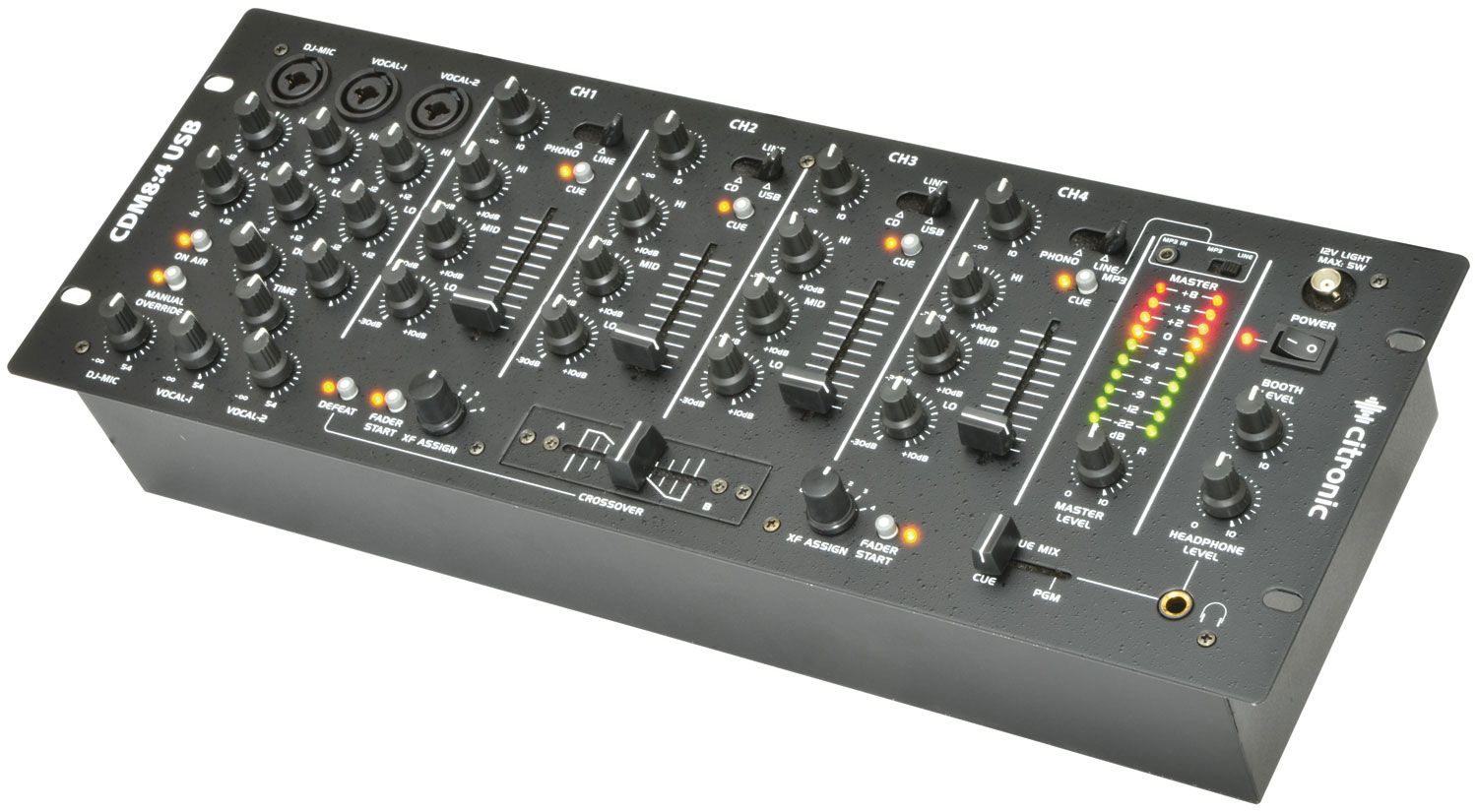 Citronic Cdm8:4 Usb 14 - Input 19" Rack Dj Mixer