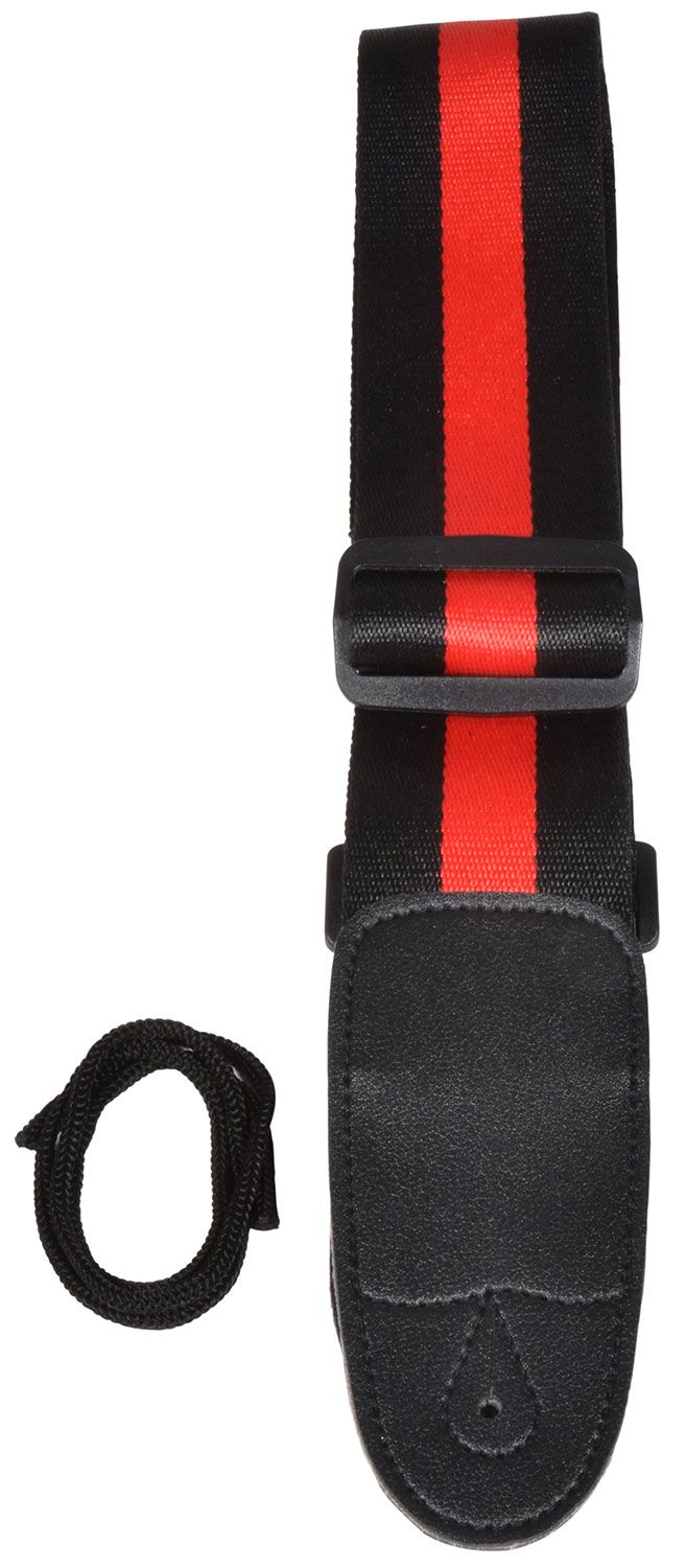 Chord Gs-bk-rd Guitar Strap Webbing Black & Red