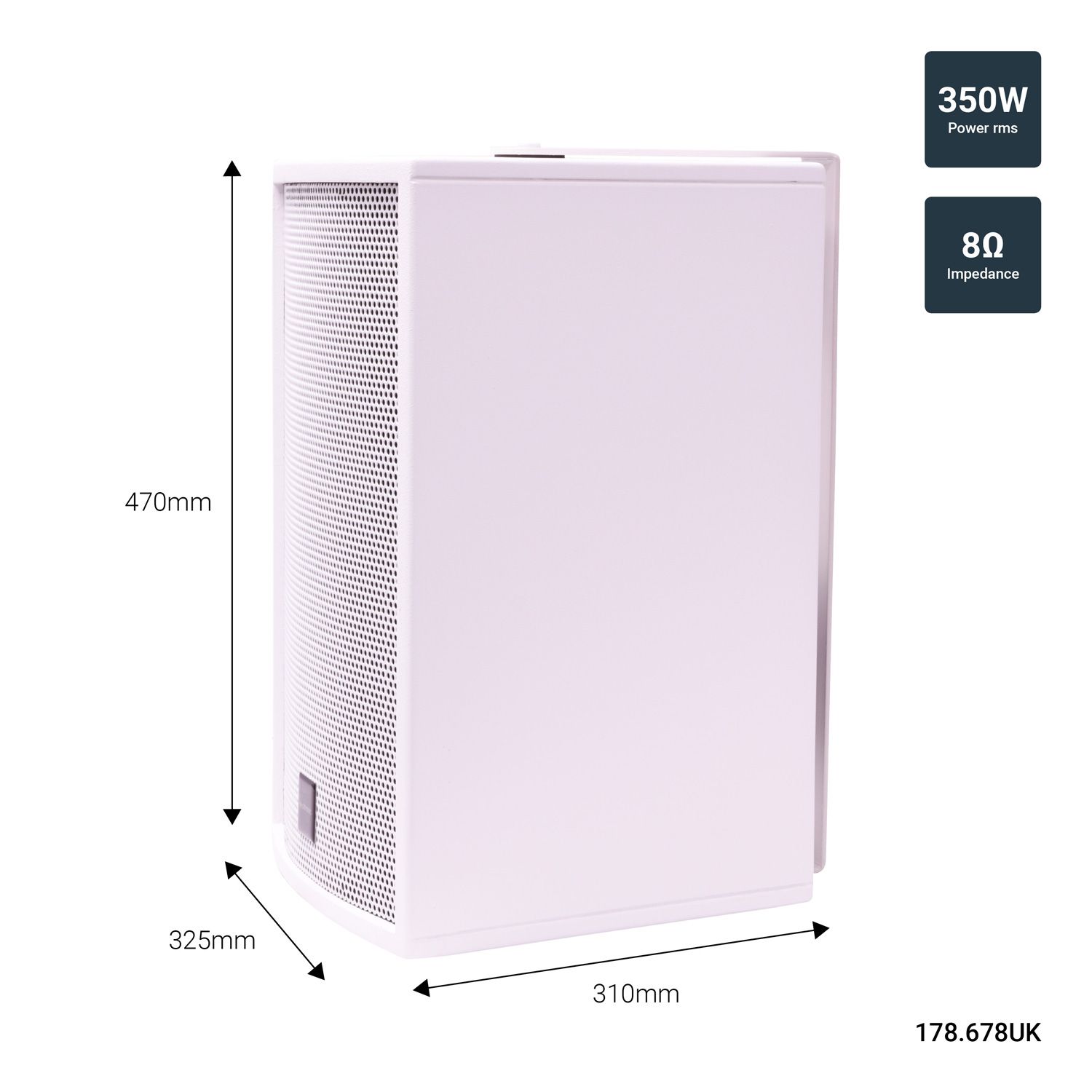 Citronic CS-1035w, Pa DJ Bar White Install Speaker