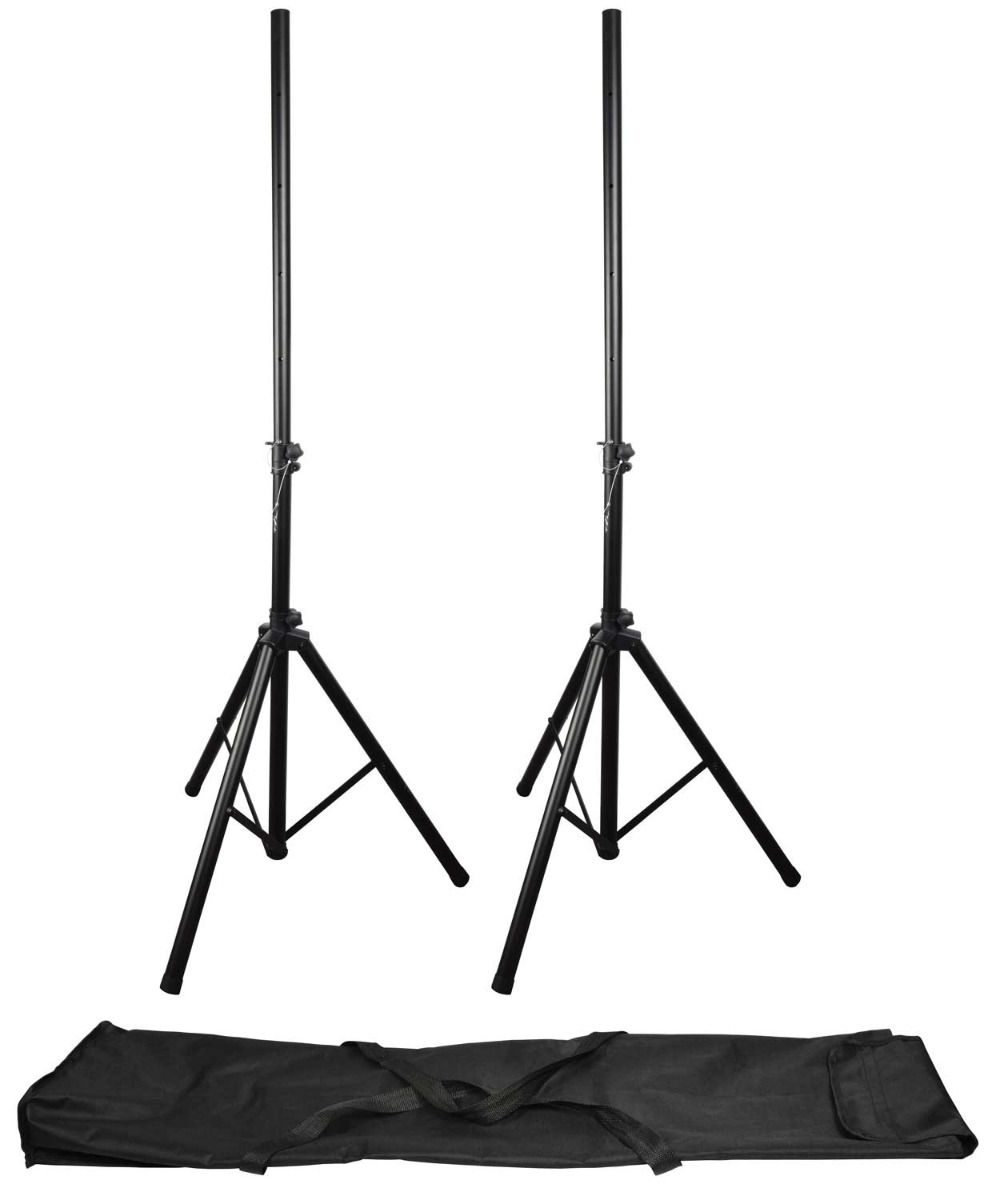 Speaker Stand Kit Pair inc Carry Case DJ Disco PA Speaker Stand Tripod