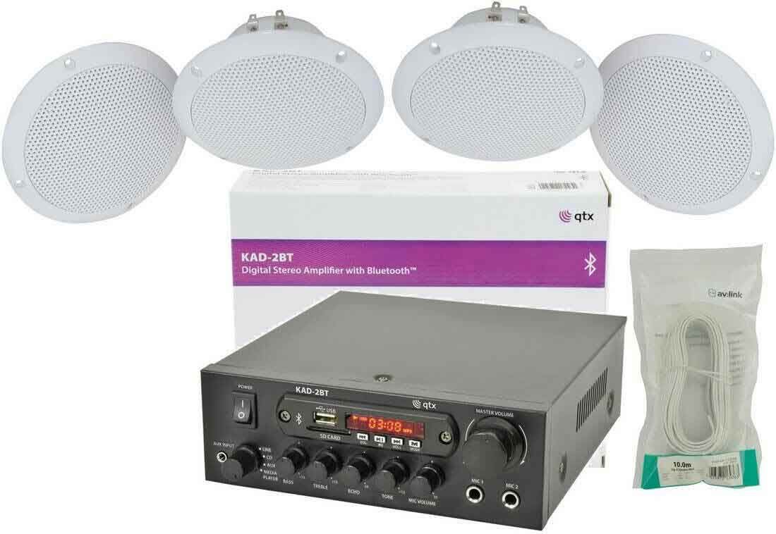 Cafe Restaurant Bluetooth Amplifier 4x Ceiling Speakers System Kit 103.122 B2