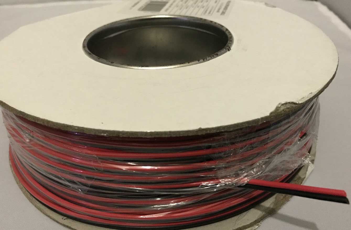 10A Red & Black Twin Core Power or Speaker Cable 100m Roll automotive wire 12v 