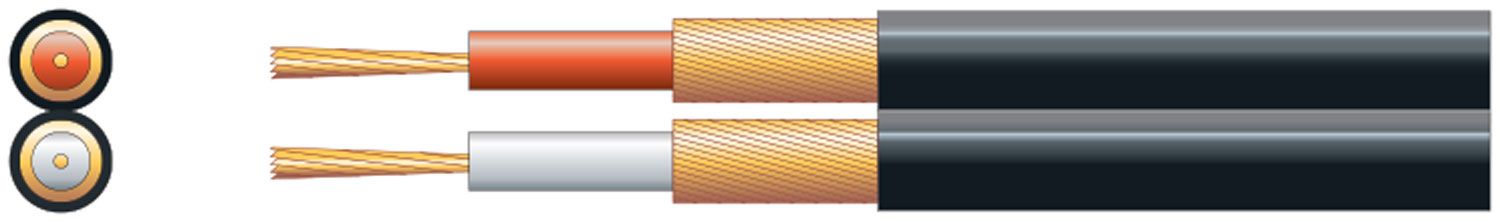 Mercury 2 Core Individual Lap Screen 2 X 13/0.1mm 2 X 32/0.1mm Black 100m Screened Audio Cable