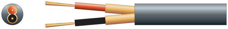 Mercury 2 Core 2 X 20/0.1mm 2 X 51/0.1mm 6.5mm Dia Black 100m Screened Audio Cable