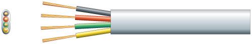 Mercury 4 Core Flat Tel/data Cable 4 X (7 X 0.15mm Dia)