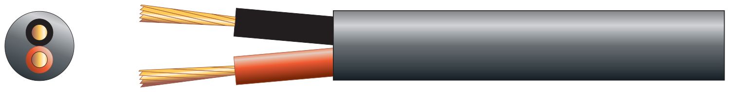 Grey Hi Flex Double Insulated Speaker Cable 2X (24 X 0.2mm Dia) Lszh