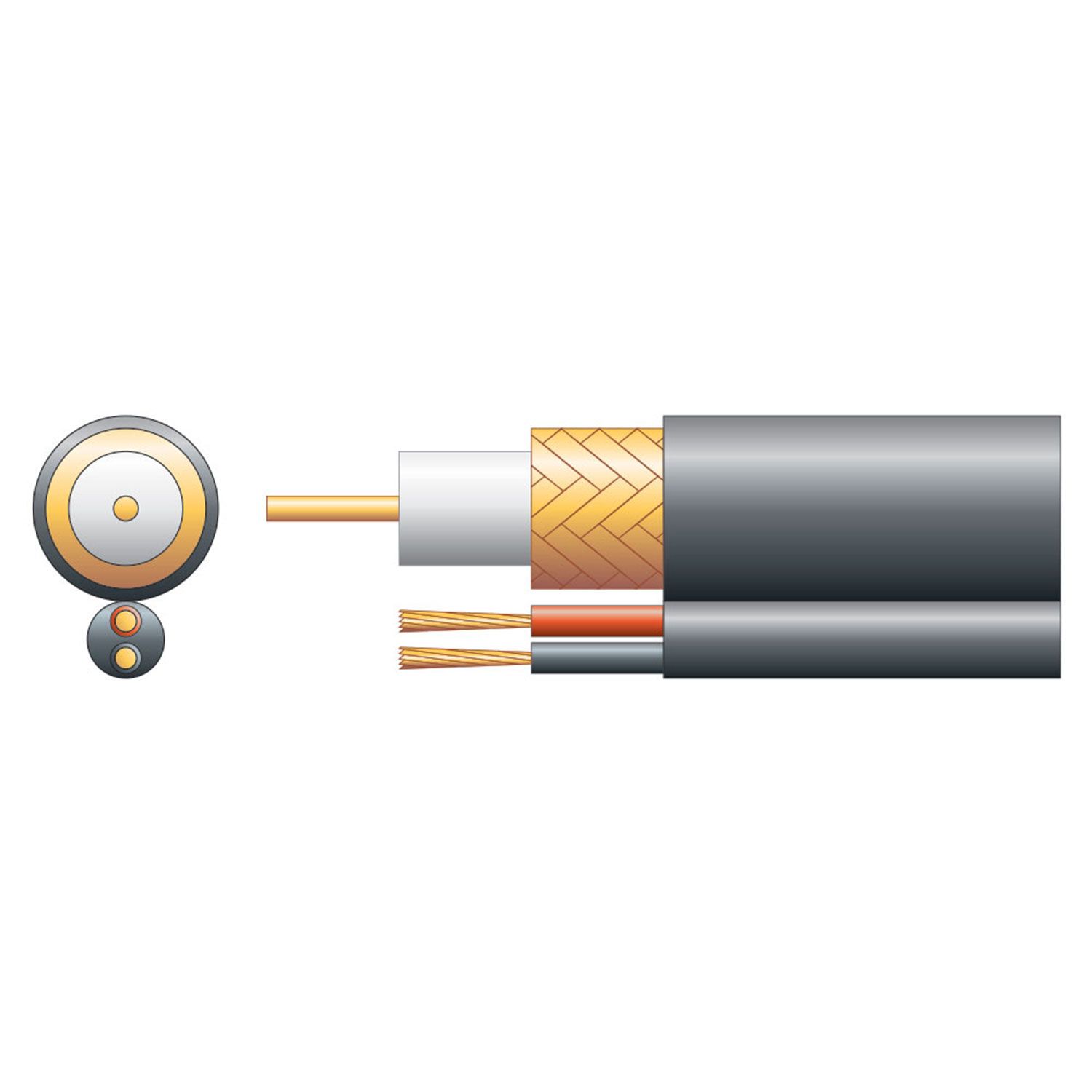 Mercury Rg59b/u Foamed Pe Shortgun Cable With Cca Braid - 100m Black