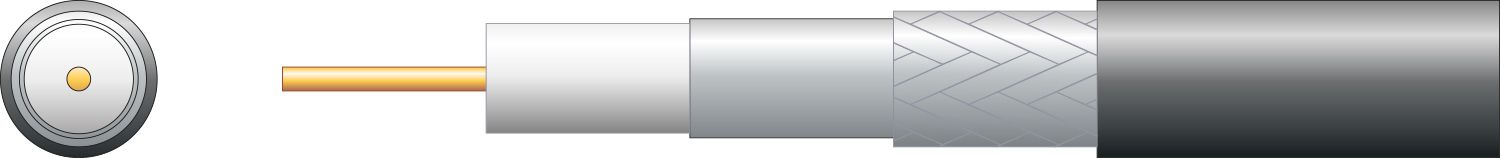 Mercury Eco Rg6 Foamed Pe Coaxial Cable With Aluminum Braid - 100m Black
