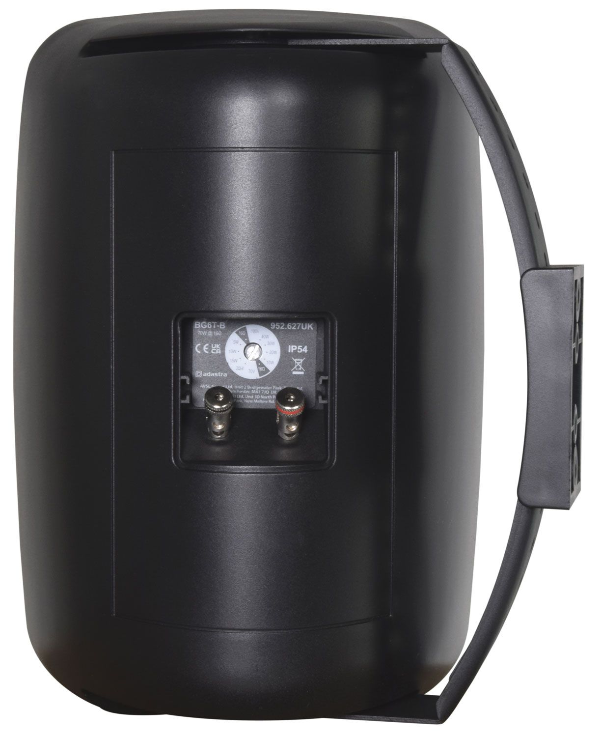 Adastra Bg6t-b ,100v Line Speaker Ip54 Black With Bracket