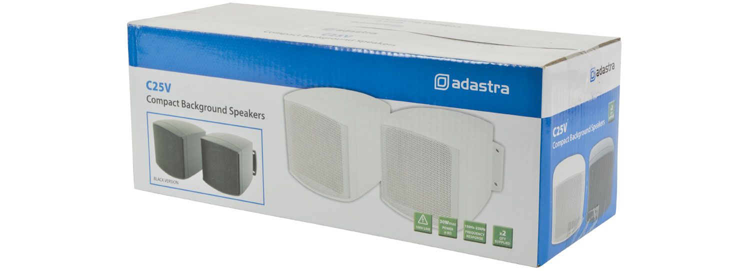 Adastra C25v-w C25vw, 2.5inch Compact Background Loudspeakers ,White Pair