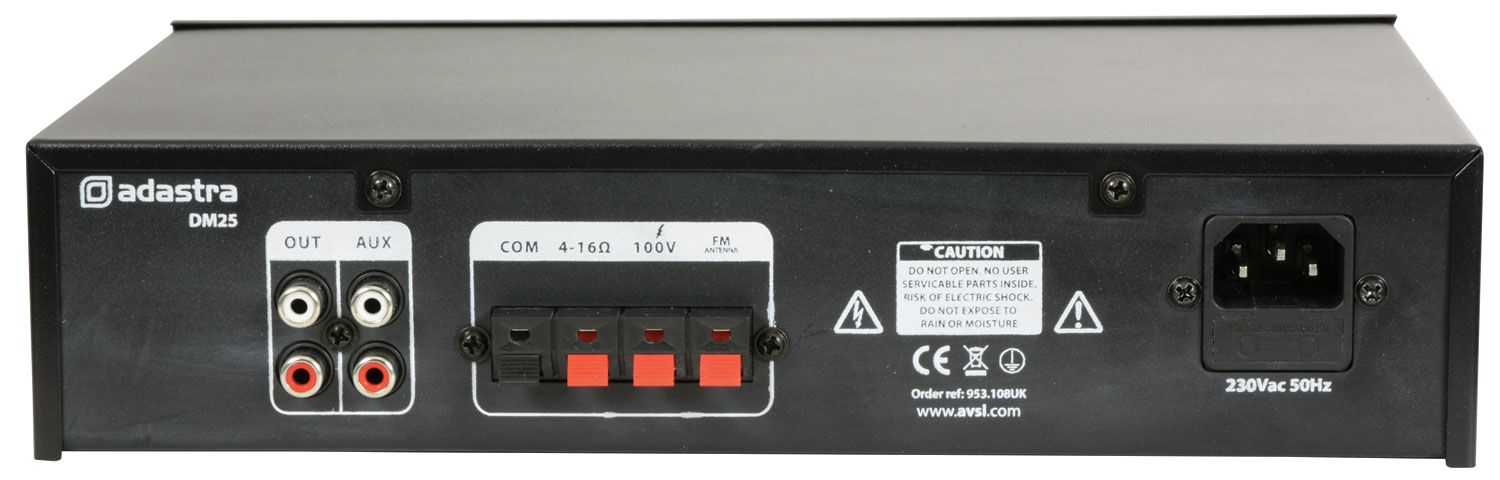 Adastra Dm25 Digital 100v Installation PA Mixer Amplifier 25w