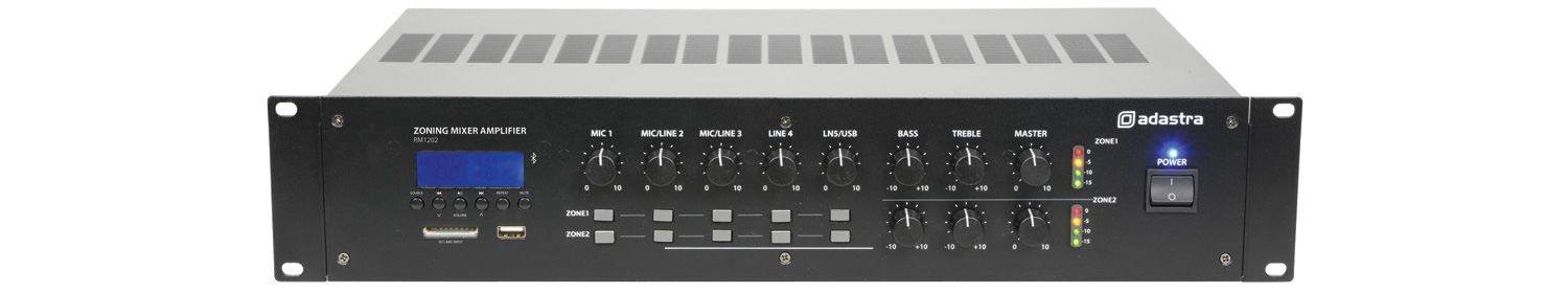 Adastra Rm1202 Mixer-amp 2 X 120w + Usb/sd/fm/bt