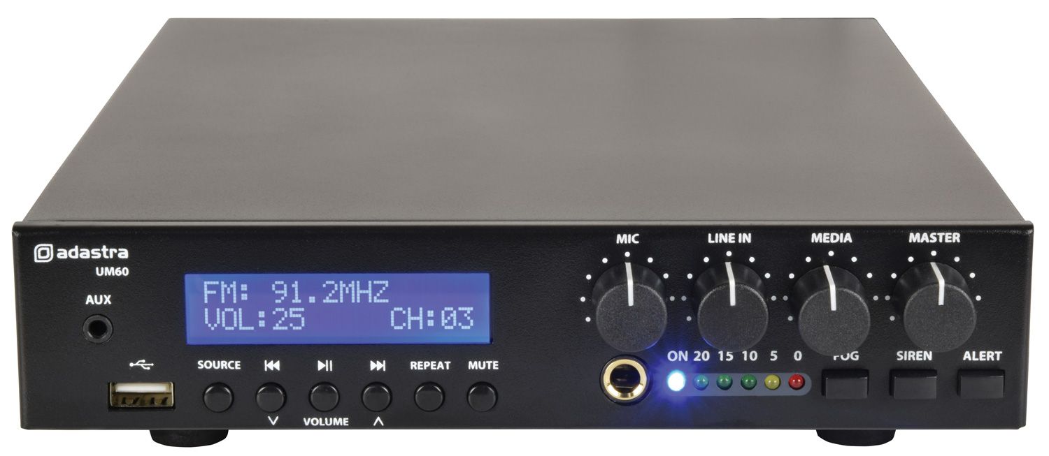 Adastra Um60 60w Compact 100v Mixer Amplifier Background Music Amp