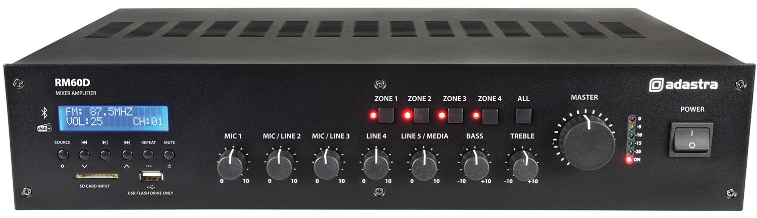 Adastra Rm60d Mixer-amp 100v Bt/dab+