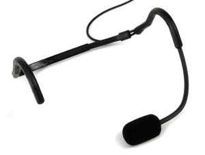 Trantec MIC-X66-BK HM-66 Aerobic Headworn Microphone Black Gooseneck