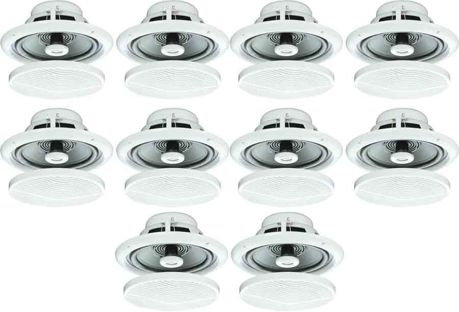 10x Ceiling Speakers 80w 2 Way, Moisture Resistant, Bathroom Kitchen B402
