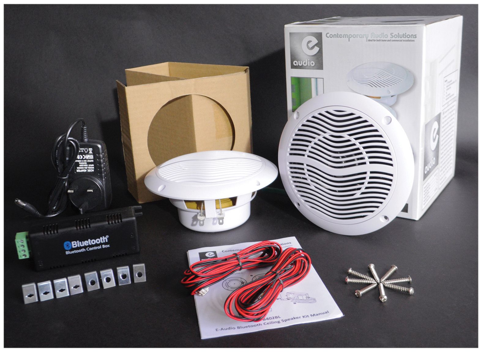 E-Audio B402BL Bluetooth Ceiling Speaker Kit for Kitchen Bathroom Bedroom