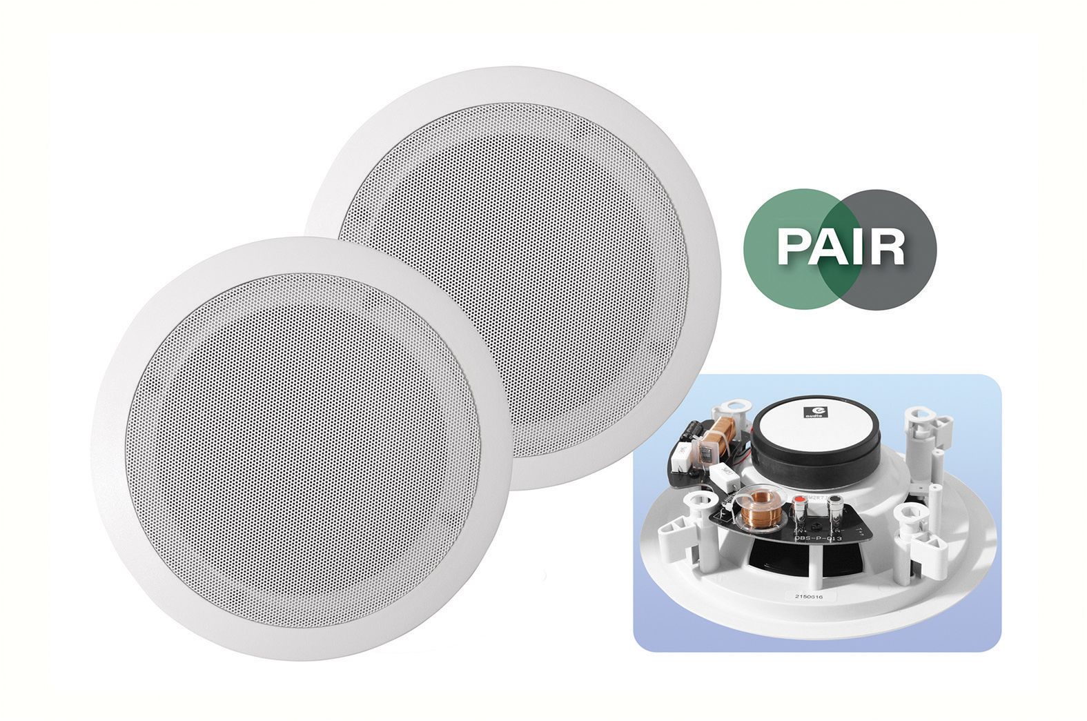 e-audio B409A 5.25" 2-Way Ceiling Speakers 8ohms 80W White