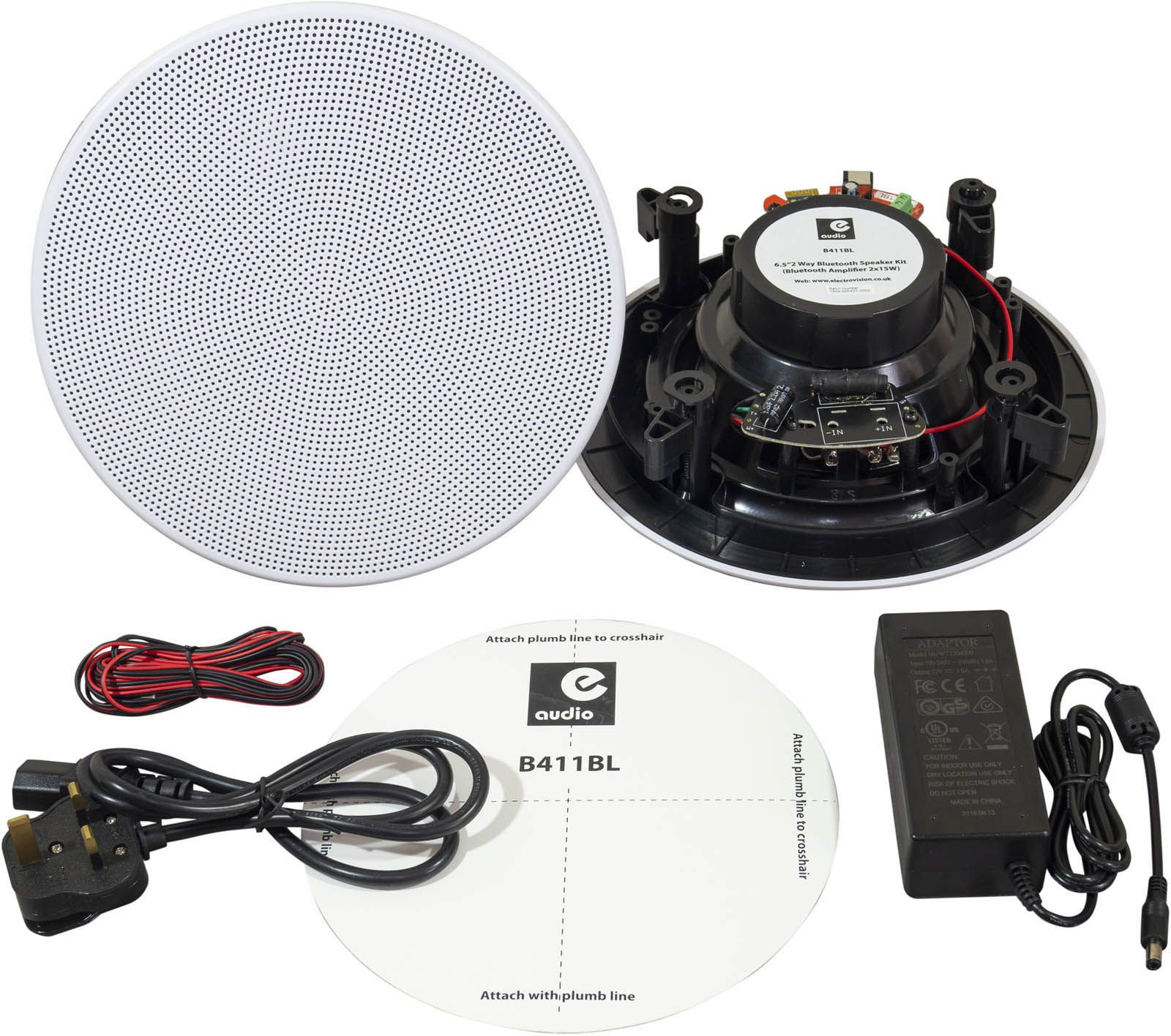 Bluetooth Ceiling Speakers Kit 6.5in  For Kitchen, Bathroom, Shop