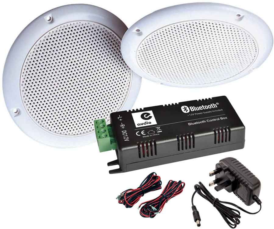 2x 30w Ceiling Speakers, Bluetooth Wireless Amplifier, Cables b426bl B2