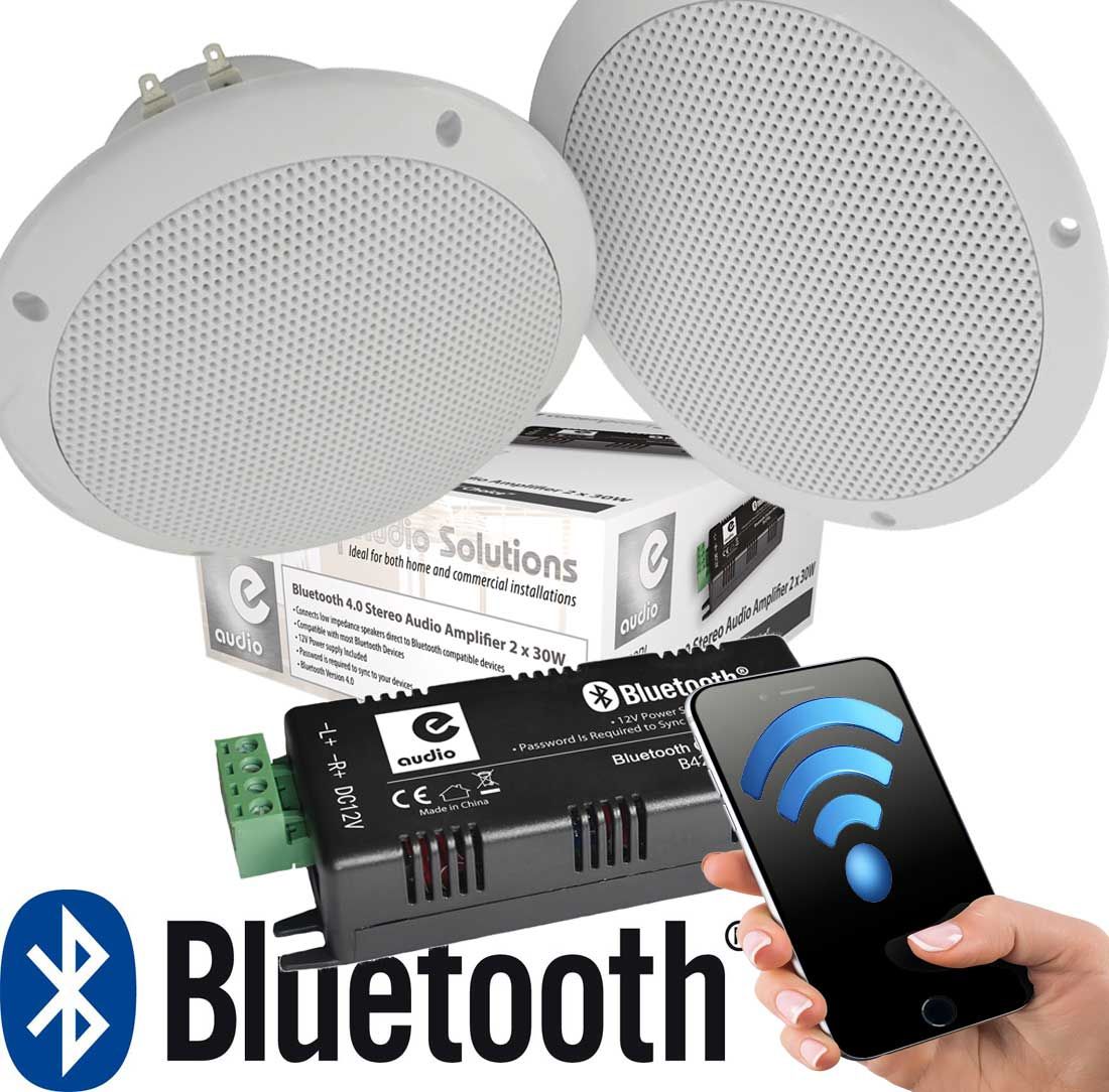 Bluetooth Amplifier and Ceiling Speakers Bundle
